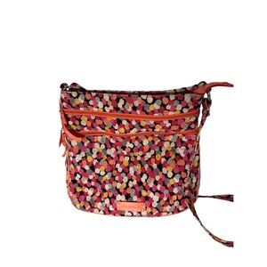 Vera Bradley Floral Quilted Crossbody Bag With Adjustable Strap & Zipper Pockets